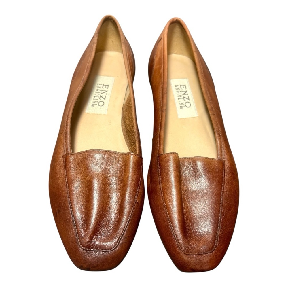 Enzo Angiolini Brown Leather Loafers for Women